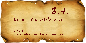 Balogh Anasztázia névjegykártya